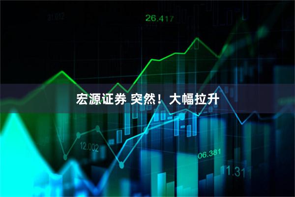 宏源证券 突然！大幅拉升