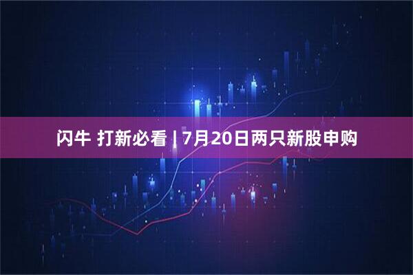 闪牛 打新必看 | 7月20日两只新股申购